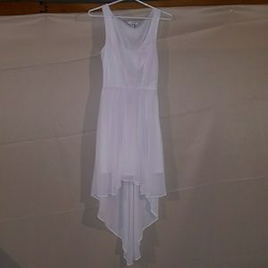 White hi lo dress